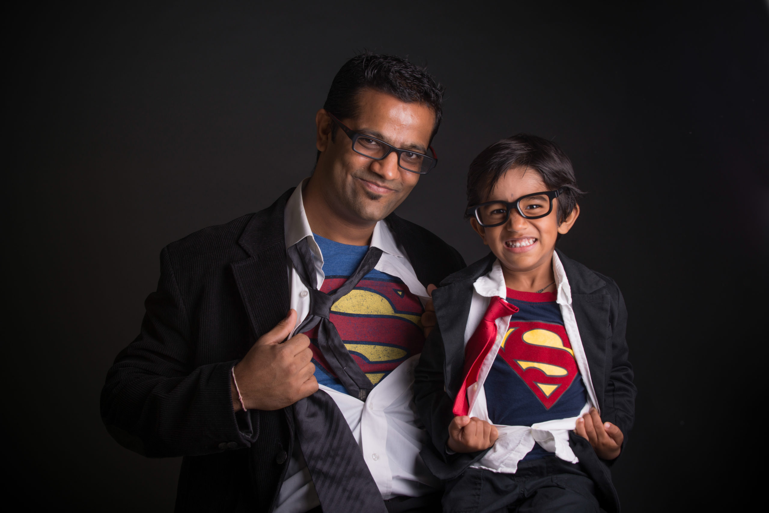 Super Dad and Son Portrait